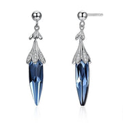 Long Blue Dangle Original Swarovski Earrings