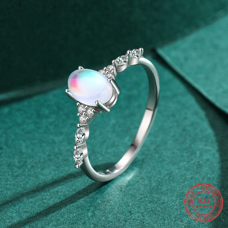 ★TATIANA★ (SILVER925) Moonstone Oval ring CR1814 925 Sterling Silver Moonstone / Onyx / Tiger's Eye