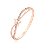 SILTAKI Micro Zircon Star Shape  57 mm Rose Gold Color Bangle