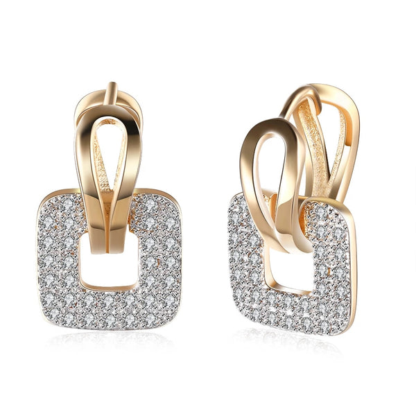 SILTAKI Luxury Gold Color Micro Zircon Earrings