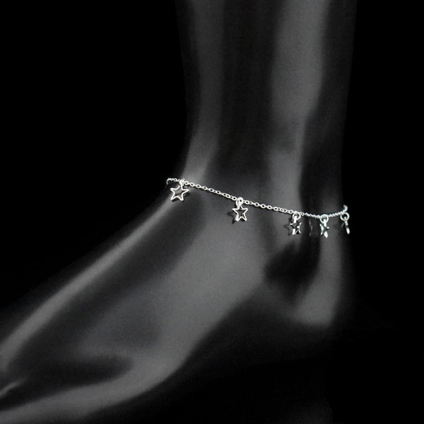 New Fashion Hollow Star Shape 925 Sterling Silver Anklet