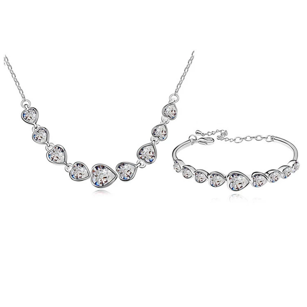 Love Heart Made With Genuine SWAROVSKI ELements Crystals from SWAROVSKI Necklace Bracelet Women