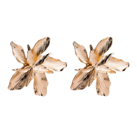 Big star earrings gold color flower fashion women's stud earrings statement earrings jewelry