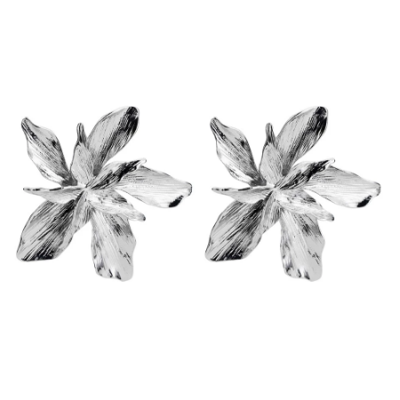 Big star earrings silver color flower fashion women's stud earrings statement earrings jewelry