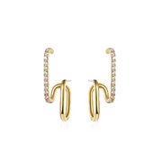 Handmade Layering Irregular Wired Cubic Zirconia Studs Earrings