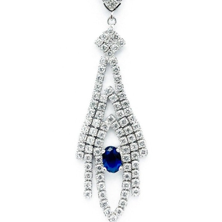 Long Pendant With White Micro Stones