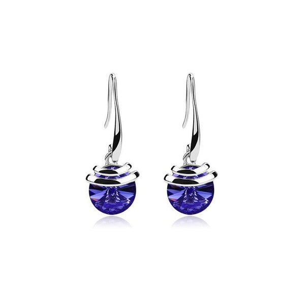 Purple Zircon Stone Silver Earring