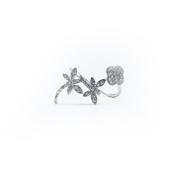 Double Flower Adjustable Ring