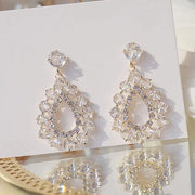14k Real Gold New Arrives Shining Dazzing Rhinestone Stud Earrings