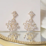 14k Real Gold New Arrives Shining Dazzing Rhinestone Stud Earrings