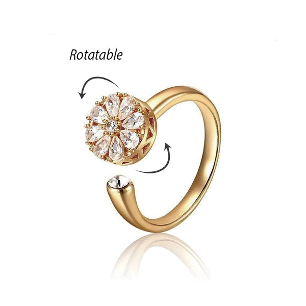 Spinning Rotated Fashion Jewelry Creative Style 18 k AAA+ Cubic Zircon Adjustable Ring