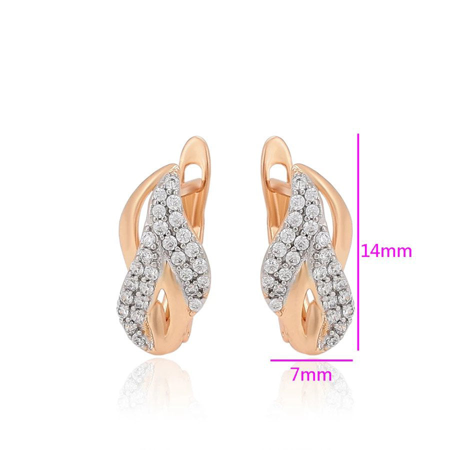 New Arrival Fashion Luxury Gold Color Leaf Shape Hoop Earrings