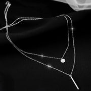 SILTAKI Double Chain Gold & Silver Pendant Minimalist Necklace