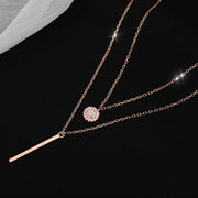SILTAKI Double Chain Gold & Silver Pendant Minimalist Necklace