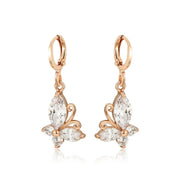 Particular Butterfly Shape AAA+ Zircon Gold color Dangle Drop Earrings