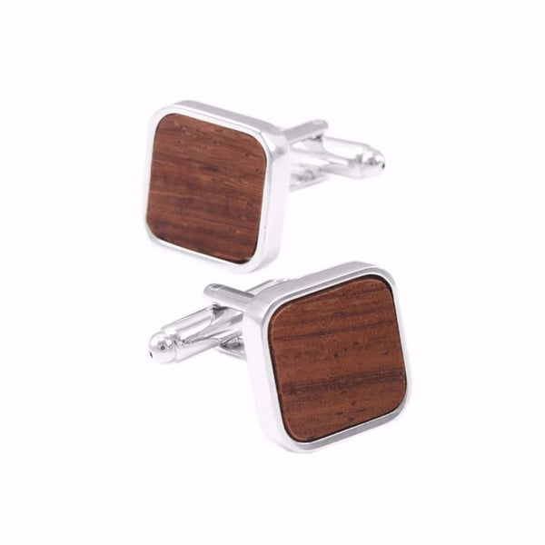 Wooden Style Square Shape Cufflinks
