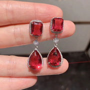 925 Sterling Silver Tourmaline Hanging Luxury Earrings