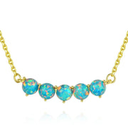 New Design 925 Sterling Silver 18K Gold Plated Round Opal Stone Pendants