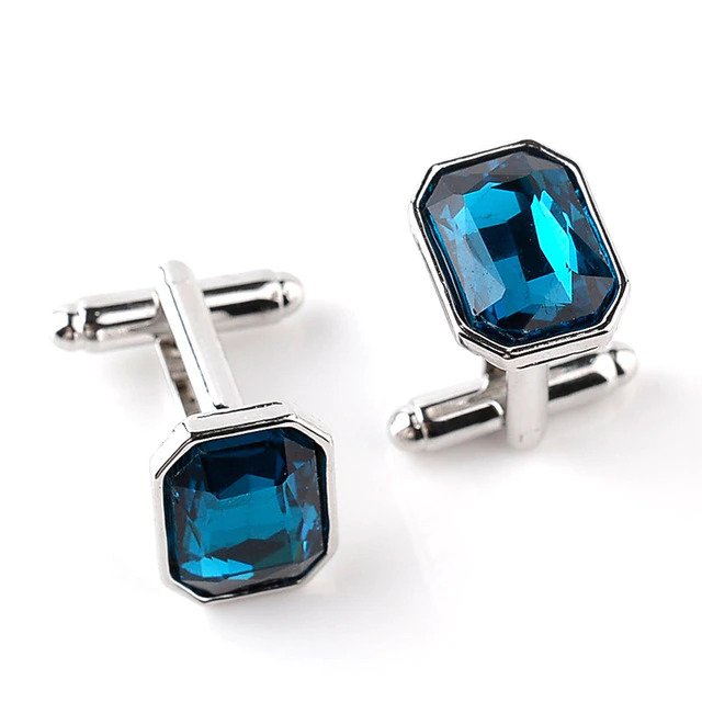 4 Colors Luxury High Quality Zircon Insert Cufflinks for Men