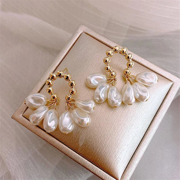 Premium Vintage Baroque Pearl Luxury Fashion Women's Exquisite Drop Earrings