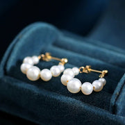 New Trendy White Elegant Simulated-Pearl Drop Earrings