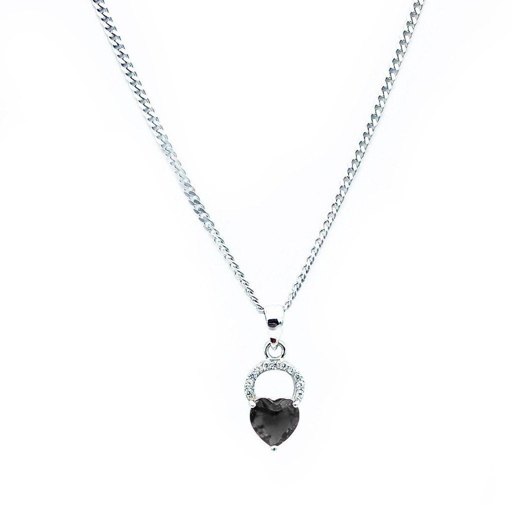 Black Heart Shape Stone Pendant